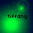 Four green-toned display the name 'tiffany' with varying light effects and circular glows in different positions