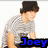 Pixelated image of a person in gray shirt and dark cap with blue text 'Joey' at bottom right.