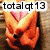 A pixelated image of a person in orange clothing with a pink heart on their chest, showing text changes across six