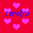 Red background with scattered pink hearts and blue text reading 'caroly' repeated across the image.