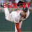 A pixelated image shows a person in white clothing with red accents holding a bat, standing on a field with the word BECKETT overlaid in large red letters.