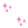 Four sets of pink and yellow diamond-shaped glitter icons arranged in a on white background