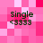 Pixelated pink background with four identical text blocks reading 'Single <3333' in dark green font