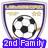 Pixelated icon shows a soccer ball inside a shield-shaped frame with purple border and gold accents, blue banner below reads '2nd Family' in white text.