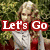 Four- of a woman with blonde hair in outdoor settings, each displaying text: Let's Go, Back, To, December