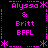 A static pixel art composition with pink text and symbols on a black background, arranged in a -like pattern with repeated elements