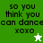 Green and white pixelated text reads "so you think you can dance xoxo" with a star icon changing color between frames.