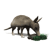 Animated sequence of a small mammal grazing on green vegetation, shown in three with varying head positions