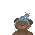 Two brown bears with blue and white hats stand against a gray background of falling snow, each wearing a pixelated winter hat.