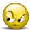 Yellow circular emoji with angry expression showing furrowed brows and narrowed eyes, displayed in a of identical copies
