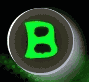 Animated sequence showing a green 'B' icon with a dark brown circular background, transitioning from a full 'B' to a partial 'B' and then to a full 'B' again, while the text 'Biography' forms letter by letter.