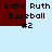 Pixelated text 'Babe Ruth Baseball #2' appears in two positions against a light blue background with dark red accents.
