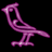 Two pixelated bird icons in neon pink and purple hues on a black background, displayed side-by-side as an animated contact sheet with frame-to-frame color variation.