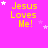 Yellow text 'Jesus Loves Me!' on bright pink background with white and pink stars, some stars animated to appear and disappear.