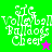Four pixelated display 'Volleyball Bulldogs Cheer' text with a star symbol, each in distinct background colors
