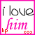 A 2x2 contact sheet of four animated AIM buddy icon frames showing text and symbols in pink, black, red, and white colors with a gray background.