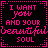 identical square with black backgrounds, pink dotted borders, and repeated text in pink and white pixelated fonts