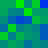 square pixels in varying shades of green and blue, with no discernible subjects or text