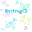 Pixelated icon with 'Britny' text in cyan, surrounded by pastel-colored pixel art shapes including hearts and abstract forms in purple, green, yellow, and blue.