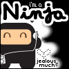 Animated contact sheet of a cartoon ninja character with changing heart effects and text elements across multiple frames.