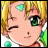 Pixelated anime-style character with blonde hair and green eyes winking, next to "AnimeIM" and "c0m" text on black background.