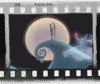 Animated sequence of a stylized wave with spiral tip under shifting colored moons, each frame showing color changes in the wave and background elements.
