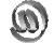A 5x5 contact sheet of grayscale animated frames showing a stylized @ symbol icon in various states of motion and distortion, with some frames displaying vertical line artifacts.