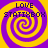 Four identical pixelated spiral patterns in purple and yellow with 'LOVE' above 'STATIXBOX' text, arranged in a on a solid background
