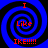 Four identical blue spiral patterns with black outlines, each containing red text reading "I Like IKE!!!!!" arranged in a
