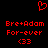 Red pixelated heart symbol above red text reading Bre+Adam For-eve <33 on black background.
