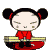 A 4x4 contact sheet of a cartoon character in various poses and angles, holding a yellow stick-like object on a red circular base against a gray background.