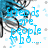 Animated icon with blue text over a black-and-white anime-style background featuring a character with long hair and glasses.