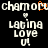 Pixelated text displays 'chamomile' with an orange accent on the letter 'o', followed by two identical vertical stacks of 'Latina Love 01.' under small heart symbols.