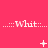 A pink background with repeated white text 'Whit' surrounded by dotted lines, featuring animated plus signs, stars, and dots that change position across frames.