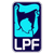 Pixelated vertical icon with cyan and dark blue shapes forming a stylized design above white text reading LPF on a dark blue background.