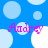 Blue background with light blue and white circles; pink text 'Audrey' appears in four positions across the image.