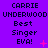 Purple background with repeated text "CARRIE UNDERWOOD Best Singer EVA!" and pink star symbols in a