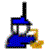 Pixelated blue and yellow saxophone player icon with "OCHS WARRIOR" text above and "SAXPHONE" text below, displayed in a 3x2 contact sheet layout with gray background transparency.