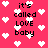 Pixelated pink background with white heart shapes and black text reading "it's called LOVE baby" in multiple instances.