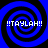 Four identical blue and black spiral patterns arranged in a with white text reading !!TAYLAH!! over each spiral