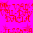A static image with a bright pink background featuring repeated red text and star shapes in pixelated style.
