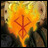 A 48x48 pixel animated buddy icon featuring a fiery orange and yellow background with a red diamond-shaped symbol, alongside stylized text reading "Anime IM" and "com" on a black background.