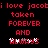 Red pixelated text on black background reads 'i love jacoti love jacob taken FOREVER AND ALWAYS' with partial white and gray accents.