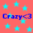 Cyan stars float on a coral background with blue text reading "Crazy<3" repeated four times in two