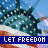 repeated Statue of Liberty images with American flag stripes and blue banners displaying 'LET FREEDOM' text