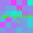 Pixelated of cyan, purple, and pink squares with green text reading 'mary kate' and ':)' emoticons at four corners