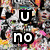 A four- of pixelated text with colorful abstract backgrounds, each displaying a segment of the phrase "U no frinds ilove with all my heart" in bold white letters