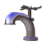 Animated contact sheet of a faucet dripping water, showing 16 sequential frames arranged in a 4x4 grid with consistent gray background and blue highlights on the faucet handle.