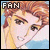 nine anime-style character portraits with 'FAN' text in top-left corners, showing varied expressions and hair colors