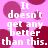 Pixelated text repeats across a pink background with maroon circles, forming a of identical phrases
